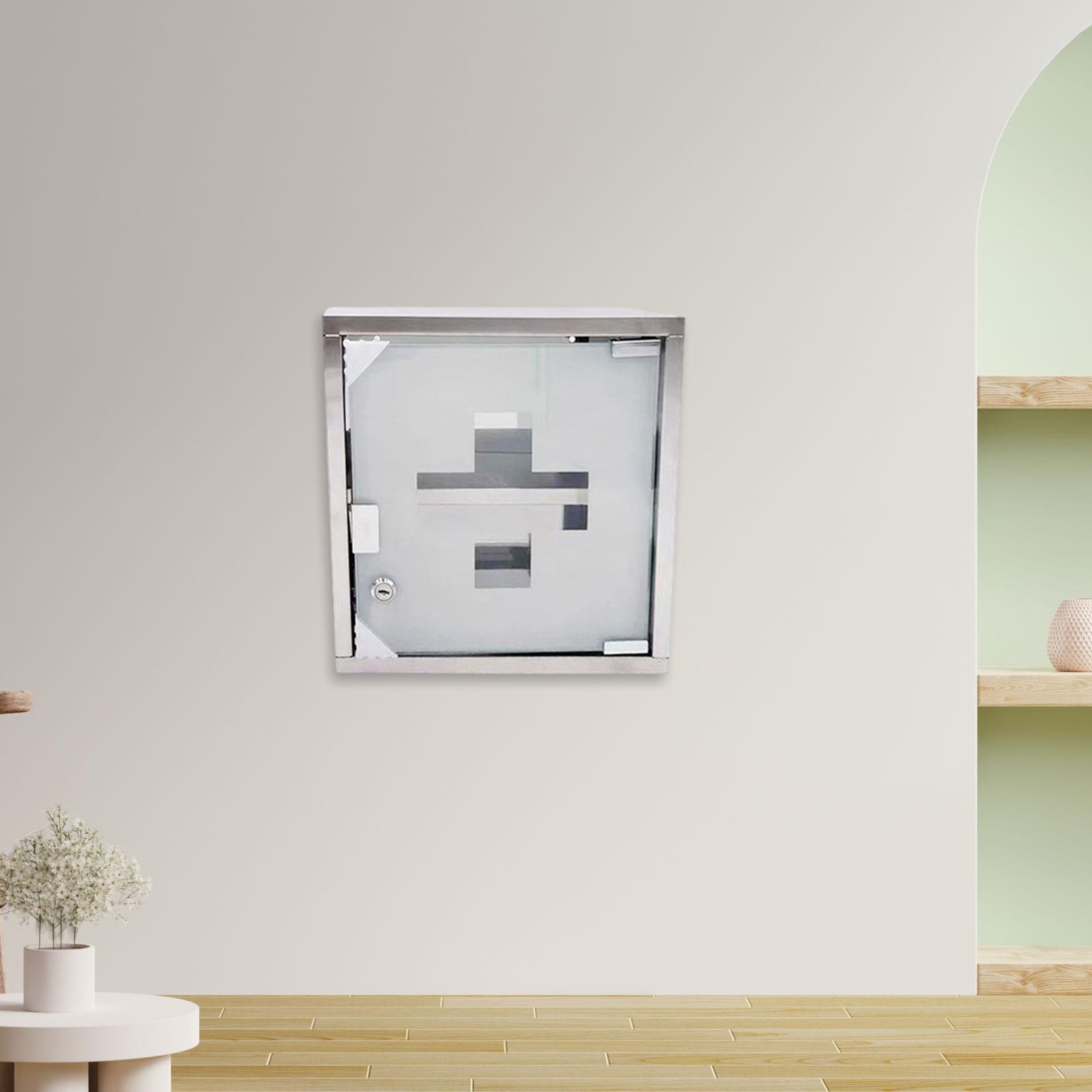 Medicine Cabinet Lock - Medicijnkast van roestvrij staal met slot,